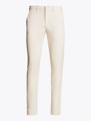 beige essential bleecker slim fit chinos for men tommy hilfiger