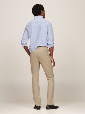 beige essential bleecker slim fit chinos for men tommy hilfiger