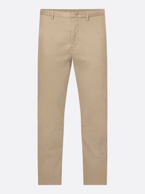 beige essential bleecker slim fit chinos for men tommy hilfiger