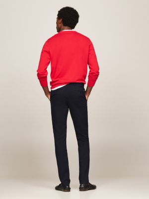 blue essential bleecker slim fit chinos for men tommy hilfiger