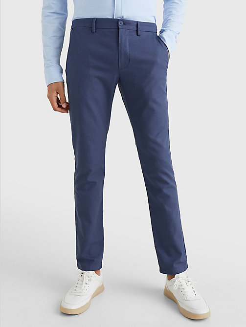 pantalón chino bleecker con corte slim azul de mujer tommy hilfiger