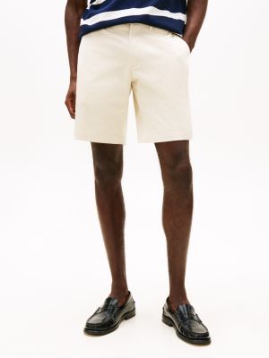 beige brooklyn 1985 slim fit chino short voor heren - tommy hilfiger