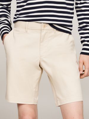 shorts chino brooklyn 1985 collection slim fit beige da uomini tommy hilfiger