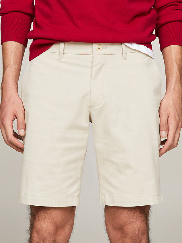 beige 1985 collection regular fit shorts for men tommy hilfiger