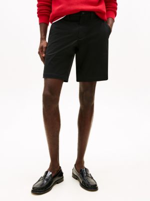 zwart brooklyn 1985 slim fit chino short voor heren - tommy hilfiger