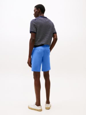 blauw brooklyn 1985 slim fit chino short voor heren - tommy hilfiger