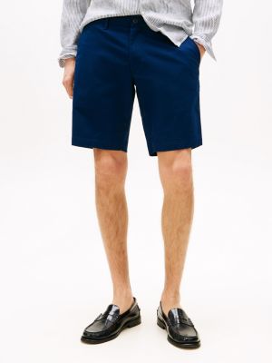 blauw brooklyn 1985 slim fit chino short voor heren - tommy hilfiger