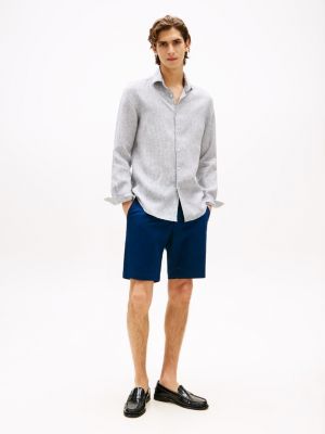 shorts chino brooklyn 1985 slim fit blu da uomini tommy hilfiger