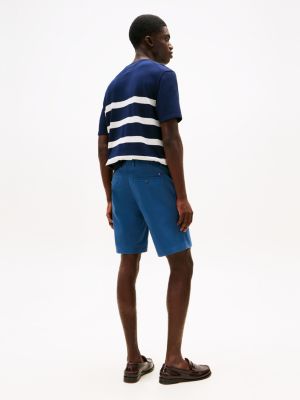 blauw brooklyn 1985 slim fit chino short voor heren - tommy hilfiger