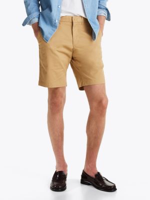 beige brooklyn 1985 slim fit chino short voor heren - tommy hilfiger