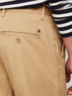 beige brooklyn 1985 slim fit chino short voor heren - tommy hilfiger