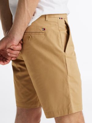 beige brooklyn 1985 slim chino shorts for men tommy hilfiger