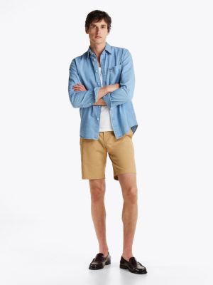 beige brooklyn 1985 slim fit chino short voor heren - tommy hilfiger