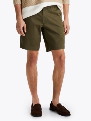 shorts chino brooklyn 1985 slim fit verde da uomini tommy hilfiger