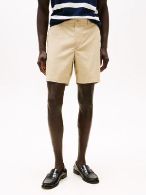 beige brooklyn 1985 slim fit chino short voor heren - tommy hilfiger