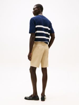 beige brooklyn 1985 slim chino shorts for men tommy hilfiger