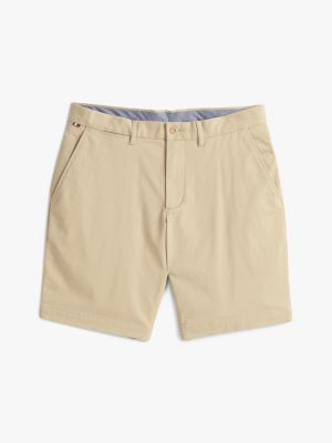 beige brooklyn 1985 slim fit chino short voor heren - tommy hilfiger