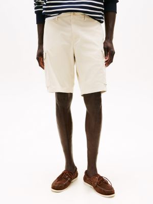 beige harlem 1985 relaxed cargo shorts for men tommy hilfiger