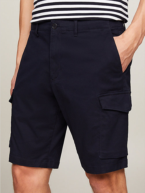 pantalón corto harlem de la colección 1985 con logo azul de mujer tommy hilfiger
