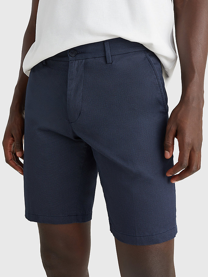 blau brooklyn shorts mit zweifarbigem finish für herren - tommy hilfiger