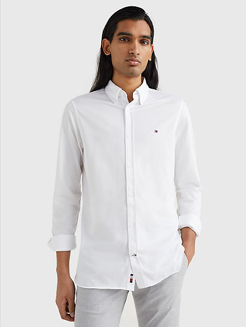 white 1985 collection slim fit shirt for men tommy hilfiger