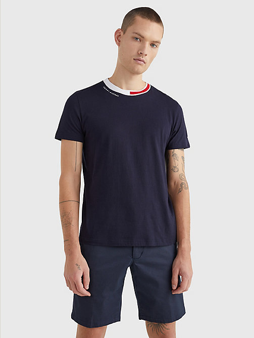 blue signature neckline t-shirt for men tommy hilfiger