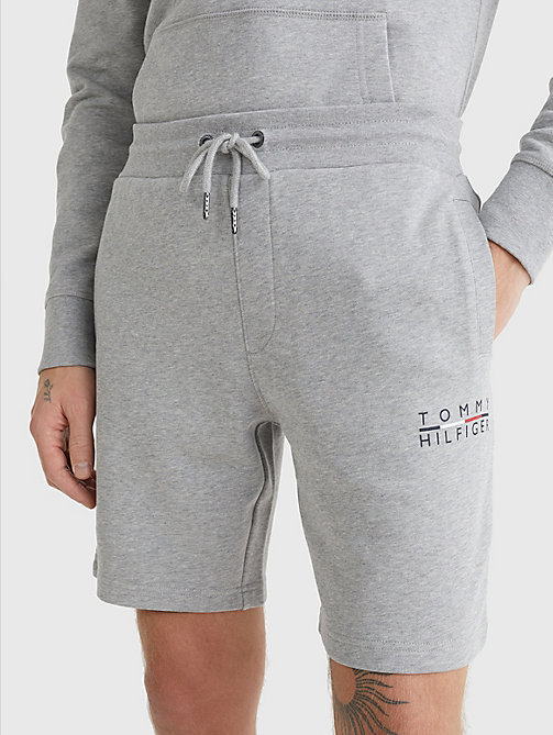 grey logo sweat shorts for men tommy hilfiger