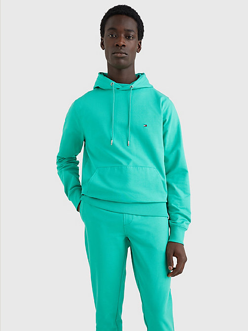 groen 1985 collection hoodie met stretch voor men - tommy hilfiger