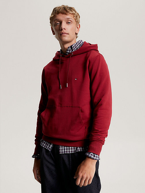 red 1985 collection terry hoody for men tommy hilfiger