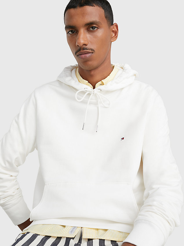 white 1985 collection drawstring hoody for men tommy hilfiger