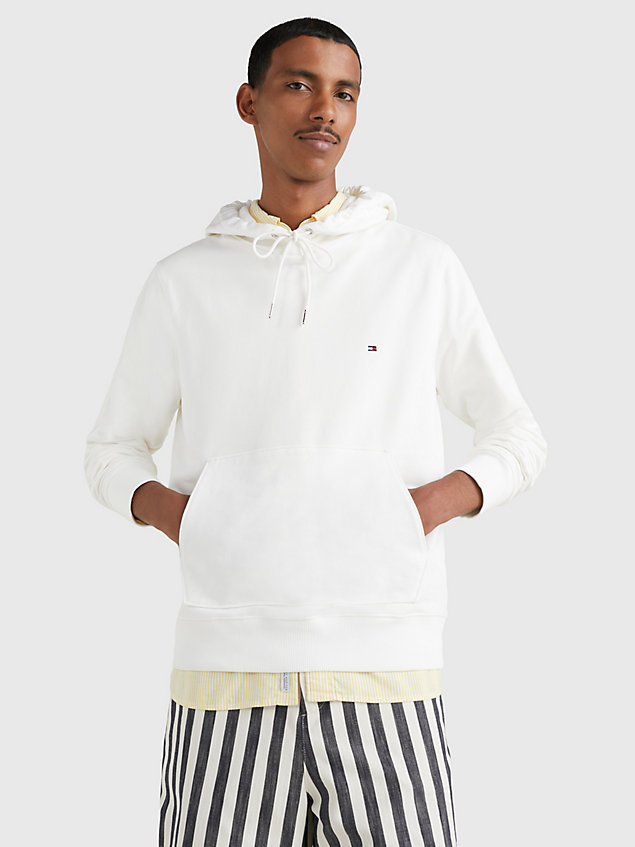 white 1985 collection drawstring hoody for men tommy hilfiger