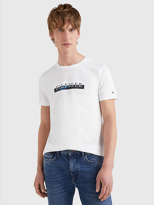 white camo graphic logo t-shirt for men tommy hilfiger