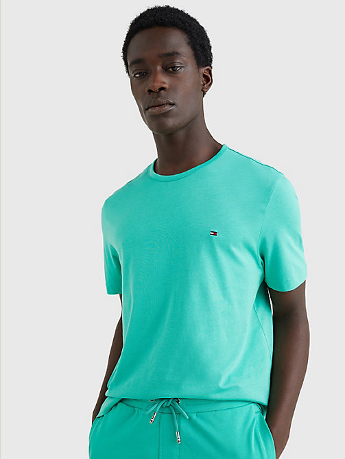 t-shirt 1985 collection en coton supima vert pour hommes tommy hilfiger
