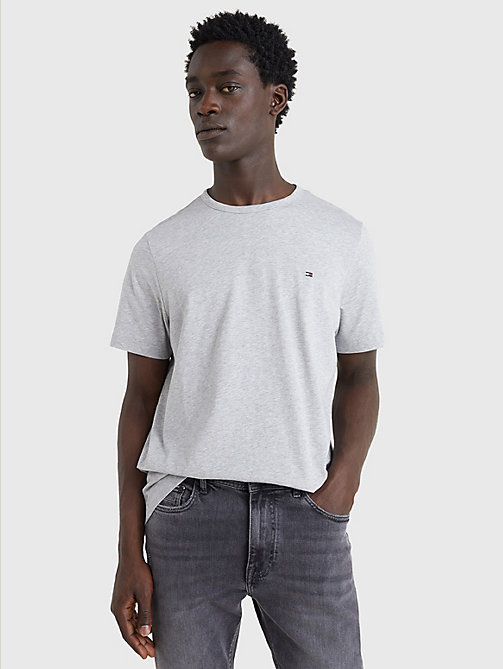 t-shirt 1985 collection en coton supima gris pour hommes tommy hilfiger