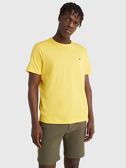 t-shirt 1985 collection en coton supima jaune pour hommes tommy hilfiger