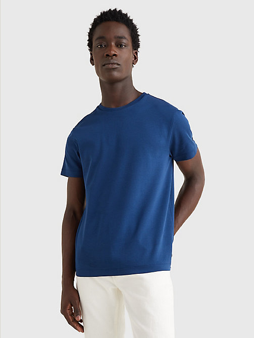 blau elevated t-shirt aus interlock für herren - tommy hilfiger