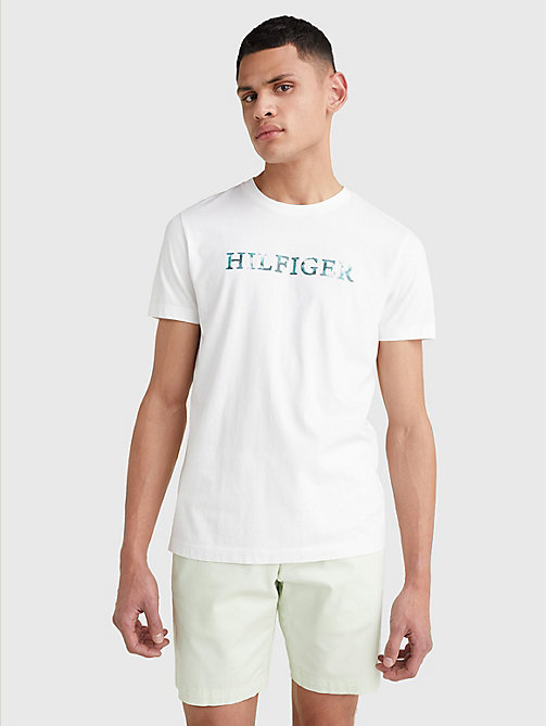 t-shirt th cool brodé blanc pour hommes tommy hilfiger