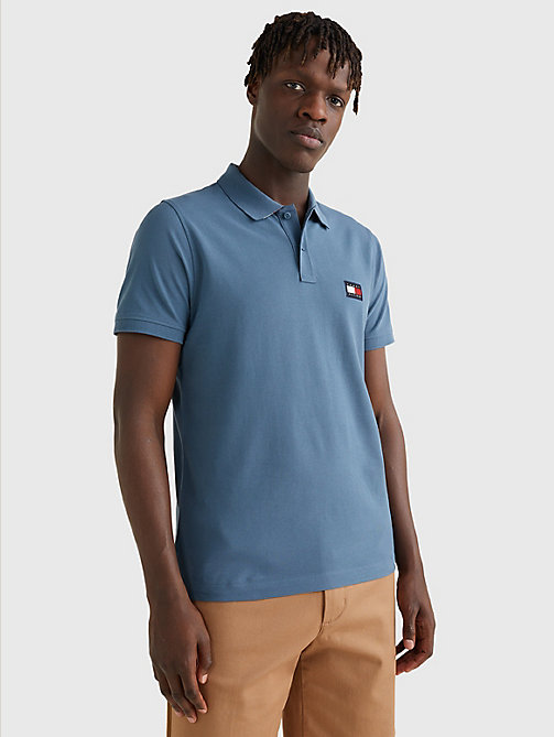 blue signature undercollar slim fit polo for men tommy hilfiger