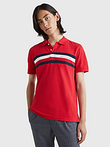 red signature tape regular fit polo for men tommy hilfiger