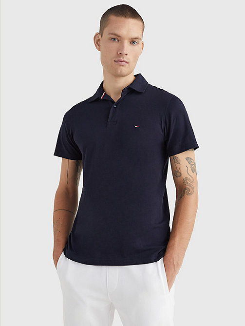 blue essential jersey slim fit polo for men tommy hilfiger