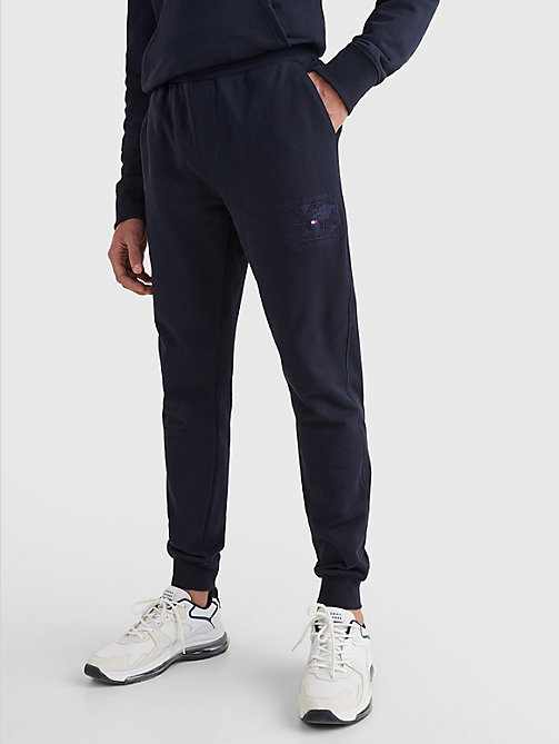 blue earth logo relaxed fit joggers for men tommy hilfiger