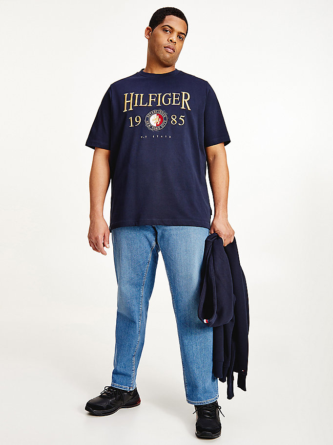 t-shirt icons plus relaxed fit blu da uomo tommy hilfiger