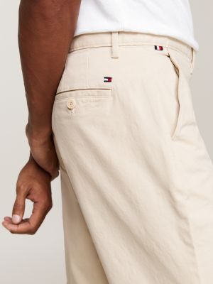 pantaloni chino denton essential straight fit beige da uomini tommy hilfiger