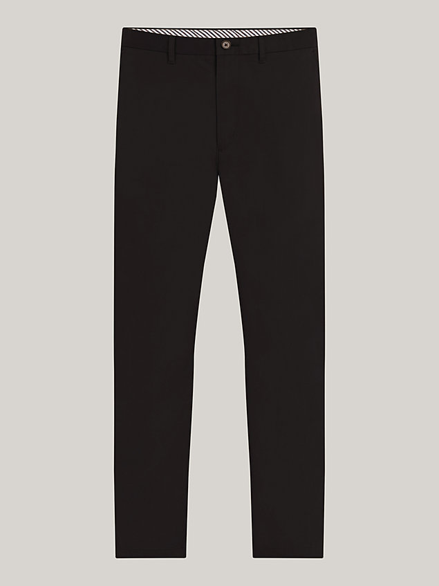 black essential denton regular fit trousers for men tommy hilfiger