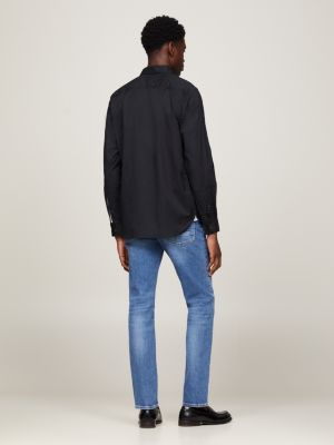 TH Flex Cotton Poplin Shirt | Black | Tommy Hilfiger