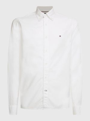 white th flex cotton poplin shirt for men tommy hilfiger