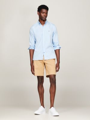 blue th flex poplin dobby shirt for men tommy hilfiger