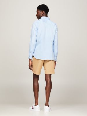 blue th flex poplin dobby shirt for men tommy hilfiger
