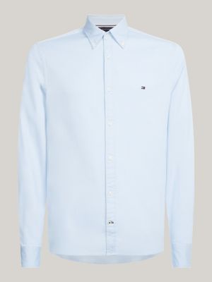 TH Flex Poplin Dobby Shirt | Blue | Tommy Hilfiger