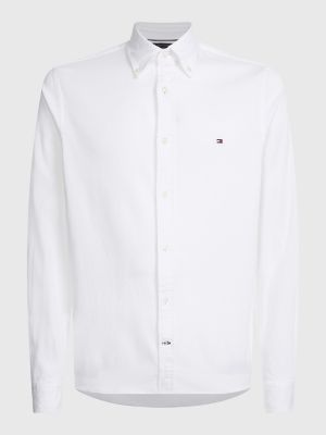 TH Flex Poplin Dobby Shirt | White | Tommy Hilfiger